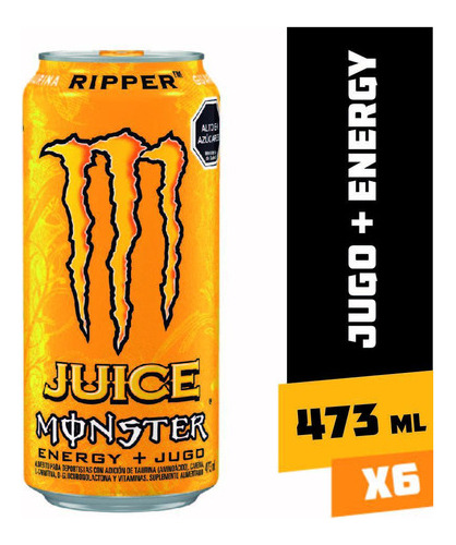 Monster Juice Ripper Lata 473cc X 6