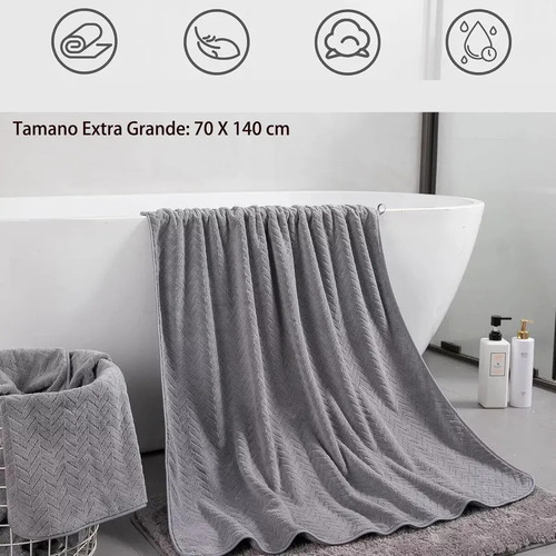 A, Toallas Baño Completas 3 Piezas, Grandes, 70 X 140 Cm