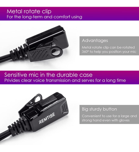Auricular De Un Solo Cable Con Micrófono Para Motorola Walki