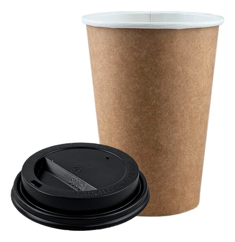 Vaso Polipapel  Con Tapa 16oz. Estisol Kraft X 50 Unidades.