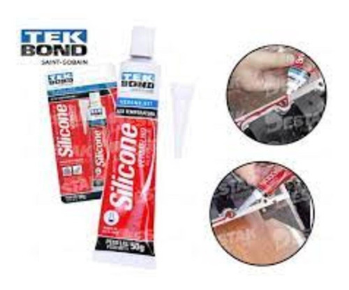 Pegamento de Silicona Motor Alta Temperatura Rojo 50gr Tek Bond