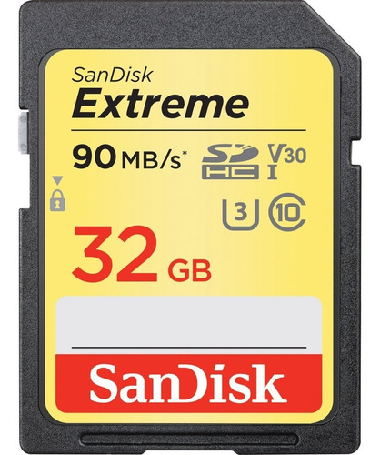 Memoria Sd Sandisk Extreme 32gb Clase 10 90mb/s Uhs-3 4k V30