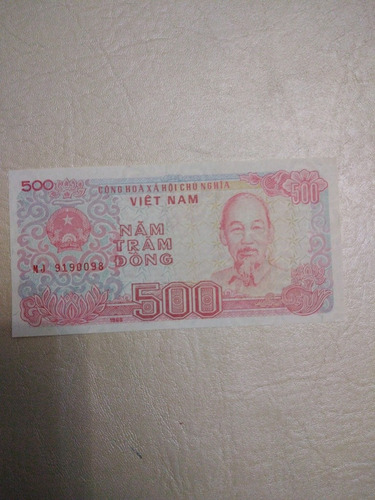 Billete 500 Dong Vietnam Serie Mj9190098