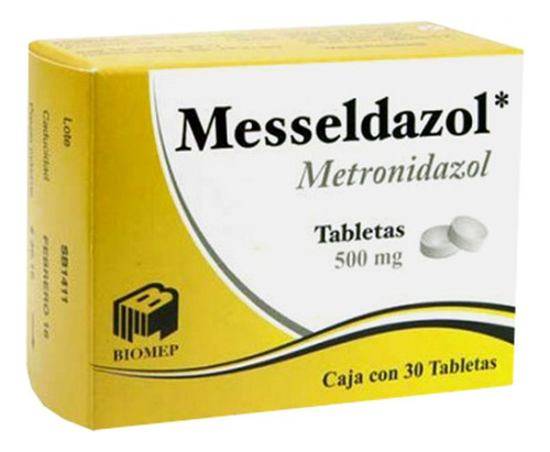 Metronidazol 500 Mg. 30 Tabletas