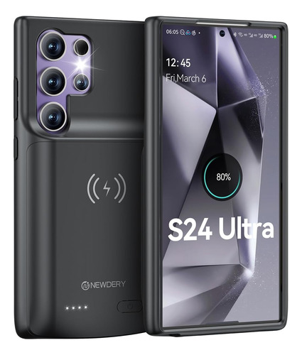 Newdery Funda De Batería P/ Samsung S24 Ultra 5000mah Qi