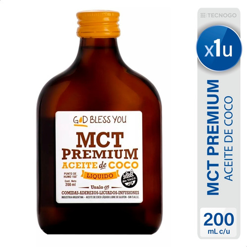Aceite Mct Oil Premium 200ml God Bless You - Apto Dieta Keto