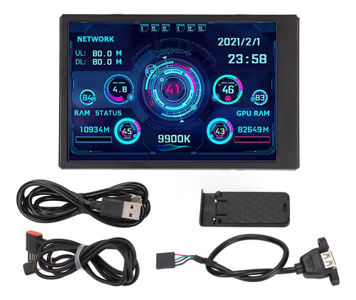 Mini Monitor De 3,5 Polegadas Ips Usb Screen Aida64 Pc Cpu D
