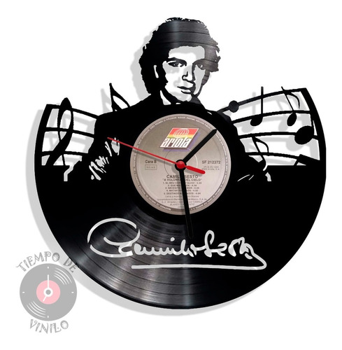 Reloj De Pared Elaborado En Disco De Lp Ref. Camilo Sesto