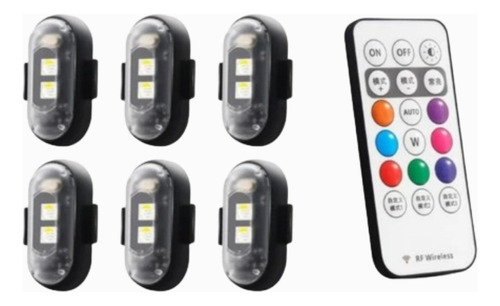  6 Luces Led Estroboscopicas 7 Colores Auto Moto Dron Etc