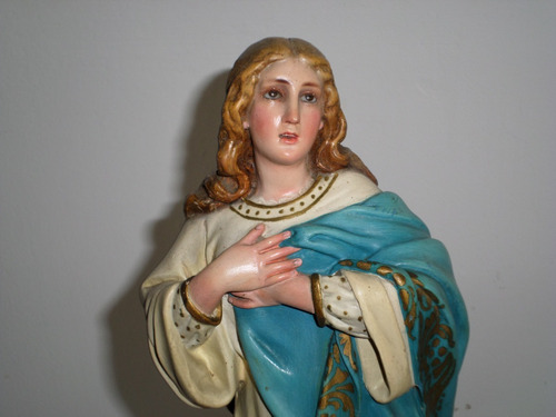 Antigua Figura Virgen Olot Inmaculada Concepcion Española