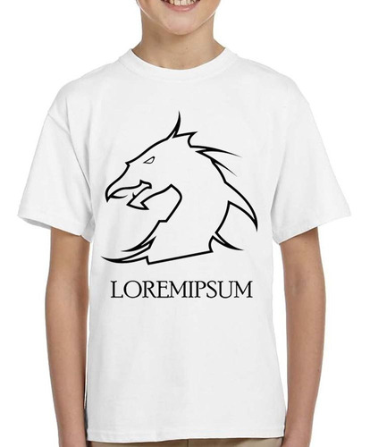 Remera De Niño Loremipsum Dragon Vector Lineas Art