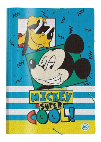 Imagem 1 de 2 de Pasta Aba Elástica Ofício Mickey E Minnie Disney