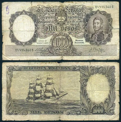 Argentina Billete De 1000 Pesos Bottero 2149 - Año 1960