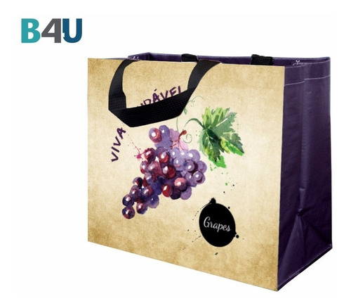 100pcs Ecobags Coleção Frutas - Sacola De Ráfia B4u Bags
