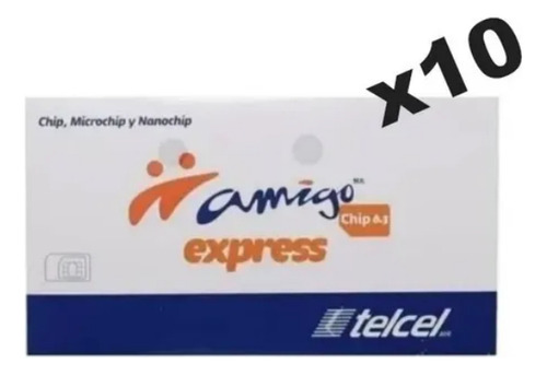 10x1 Tarjeta Simcard 2g 3g Chip Telcel 4.5g V 6.4 Amigo Cdmx