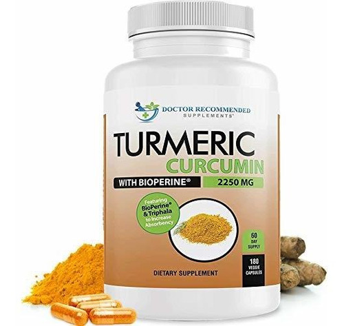 Turmeric Curcumin - Cápsulas De Suplemento De Cúrcuma 2250 m