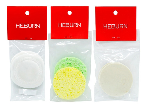 Kit Heburn 6 Esponjas Aplicar Maquillaje Y Limpieza Facial