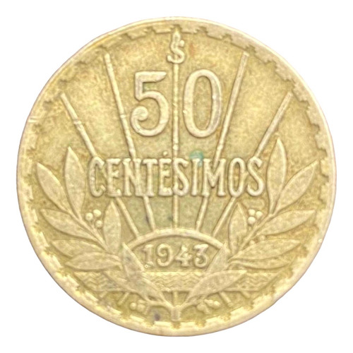 Uruguay - 50 Centavos - Año 1943 - Km #31 - Plata .720