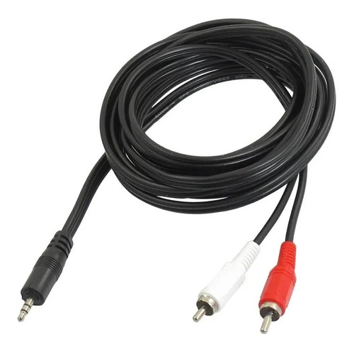 Imagen 1 de 5 de Cable Audio Estéreo 3 Metros Auxiliar Mini Plug 3.5 A 2 Rca+