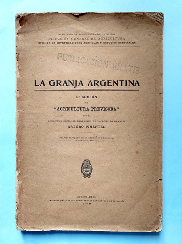 Granja Argentina 1919 Pimentel Ministerio Agricultura Arados