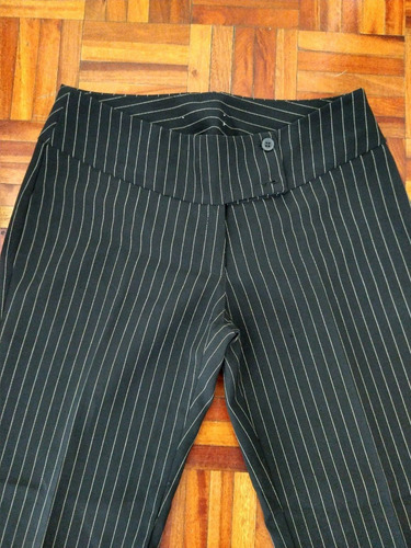 Pantalón Negro Rayas Blancas Oxford Verde Manzana