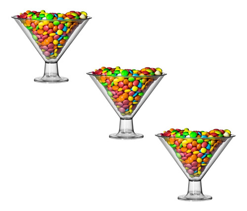 Kit 3 Taças Martine Para Doces 1.1l Cor Cristal