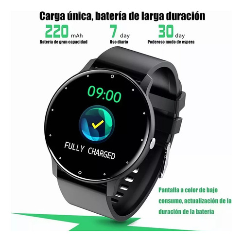 Reloj Inteligente Mresxserm Bt Deportivo Impermeable Para Hombre Color De La Caja Azul Color De La Correa Negro Color Del Bisel Negro