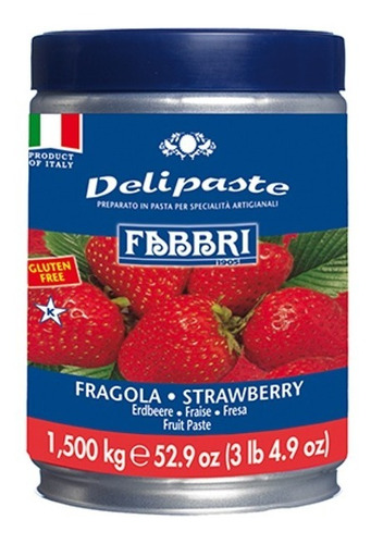 Delipaste Saborizante Fabbri Para Helado Sabor Fresa 1.5kg