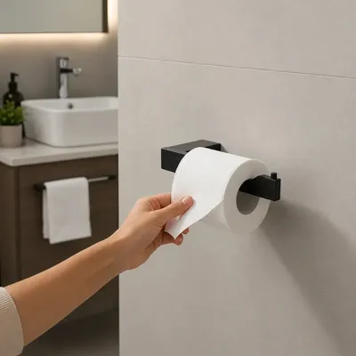 Papeleira Porta Papel Higiênico Inox Preto Fosco Dalvox