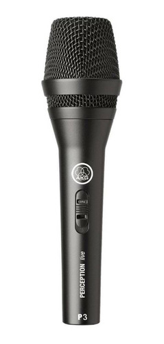 Microfone AKG P3 S dinâmico  cardióide preto