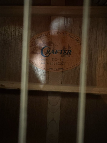 Violão Elétrico Crafter De15 (de-15) Made In Korea Natural Destro Ébano