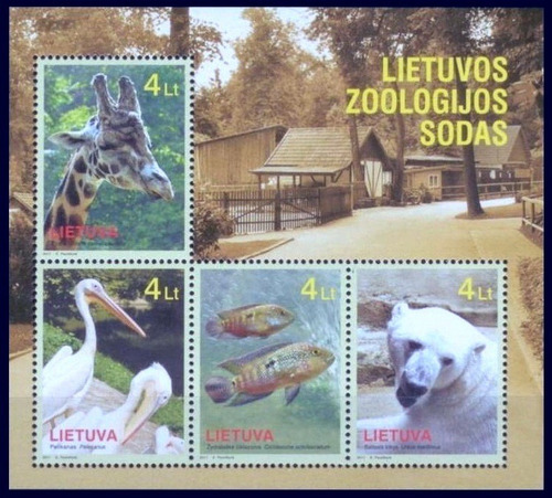 Fauna - Animales Del Zoo - Lituania 2011 - Hojita Block Mint