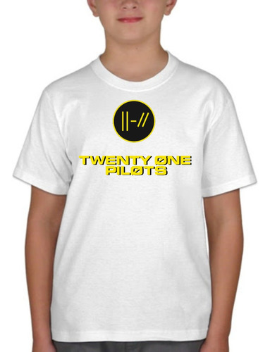 Remera Blanca Niño Sublimada Twenty One Pilots