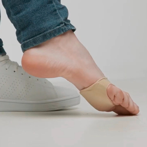 Almofada Plantar Palmilha Gel Tecido Proteção Peito Do Pé Cor Bege Tamanho Da Palmilha P - M