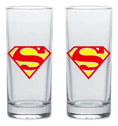 Copa Superman Escudo Shots Aguardientera Tequila X 2 Unid