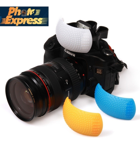 Kit Difusor Flash Pop-up Universal 3 Cores Canon Nikon Fuji