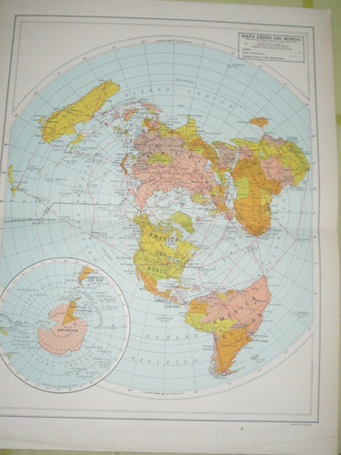 Mapa Antiguo Aereo Del Mundo