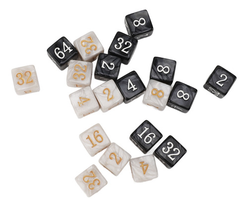 20 Dados Con Esquinas Cuadradas, Numerados, MĂșltiplos De 2 N