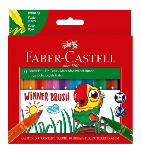 Imagen 1 de 3 de Marcadores Winner Brush X10 Punta Pincel Faber-castell