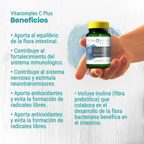 Probiotico 7 Cepas + Vitaminas Vegano Vitacomplex C Plus