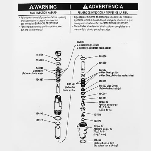 Kit De Reparación De Bomba H1248212 Para Pulverizador De Pin