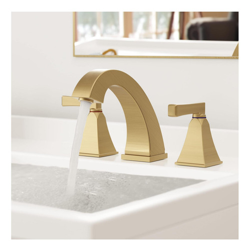 Esnbia 2-handle Fregadero Grifo De Ducha Cepillado Oro