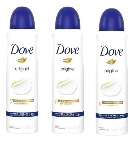 Desodorante Aerosol Dove Original 150 Ml Pack X 3 Unid