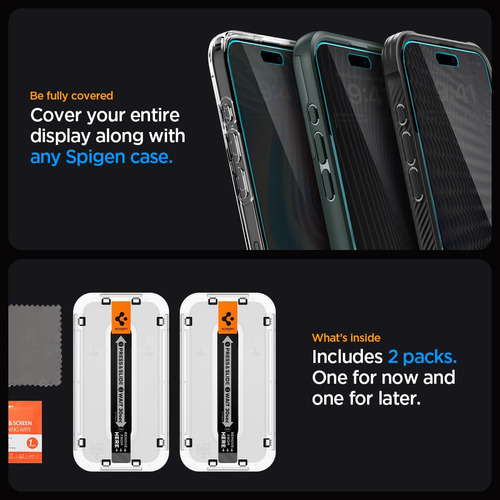 Vidrio Templado Spigen Glastr Ez Fit iPhone 15 Pro Privacy