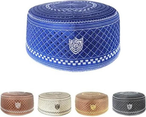 Akonnas 5 Sombreros Musulmanes Kufi Hombres Islam Oración A)