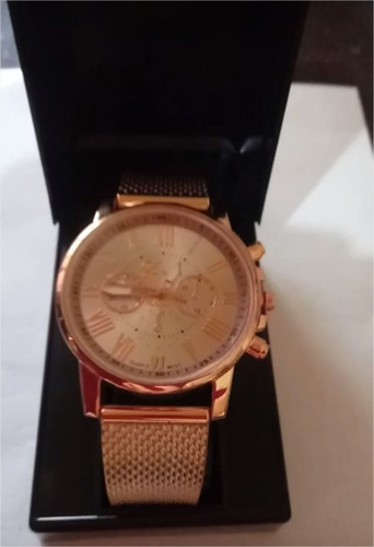 Relógio Feminino Dourado Geneva Diversas Cores + Caixinha