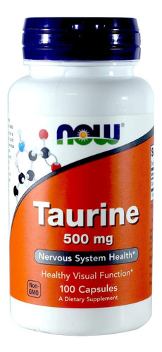 Taurina Taurine 500mg 100 Capsulas Pre Workout Entreno