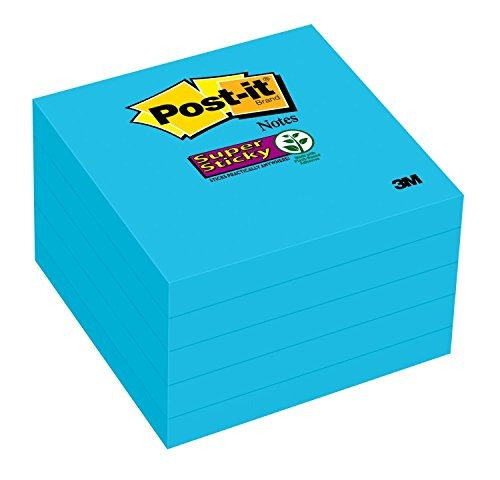 Notas Superadhesivas De Post-it, 3 X 3 Pulgadas, Azul Electr