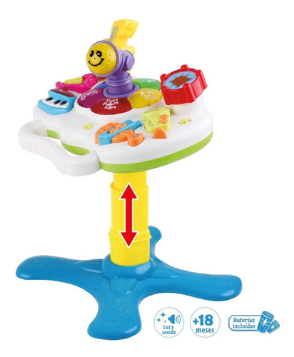 Imagen 2 de 10 de Piano Mesa Dj Orquesta Infantil Con Luz Y Sonido Duende Azul
