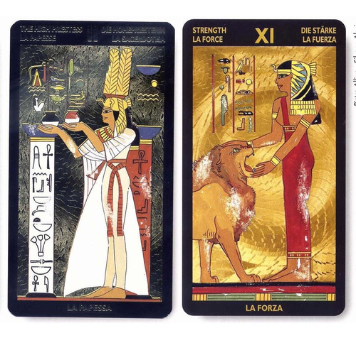 Tarot De Nefertitis Egipcio - Impreso Al Oro